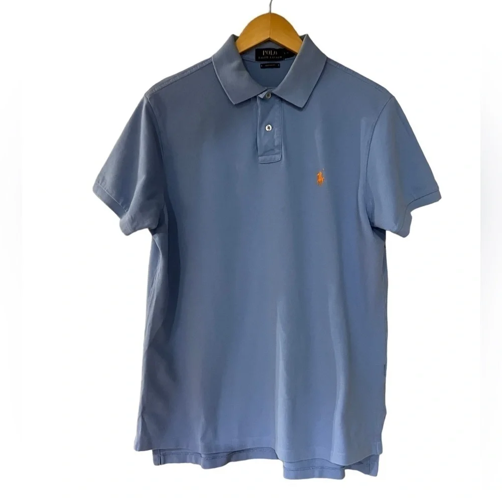 Polo Ralph Lauren Custom Fit Baby Blue Short Sleeve Polo Size Large